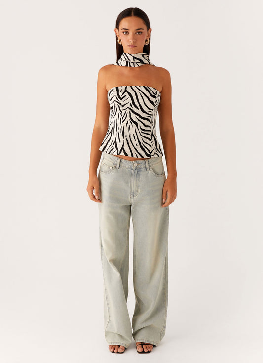 Anais Scraf Top - Zebra