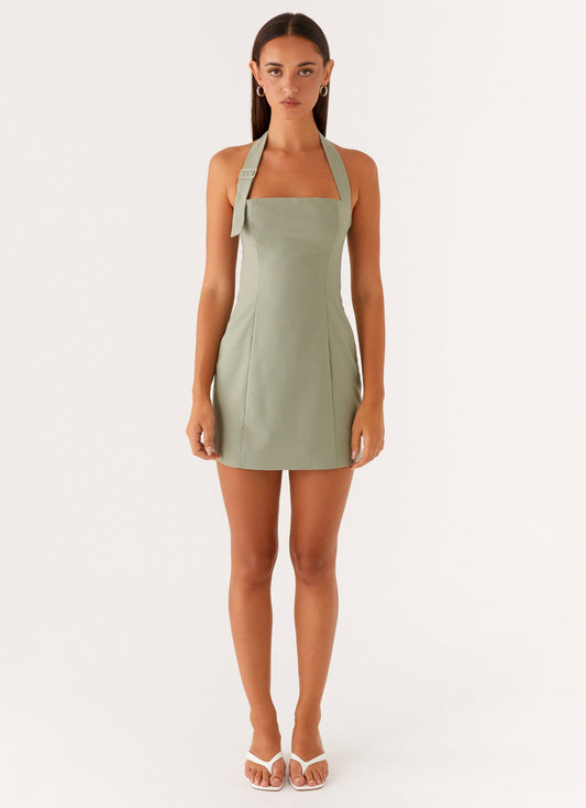 Bianca Halter Dress - Sage