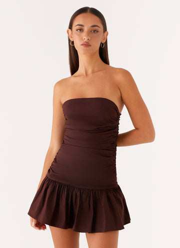 Carmel Mini Dress - Chocolate