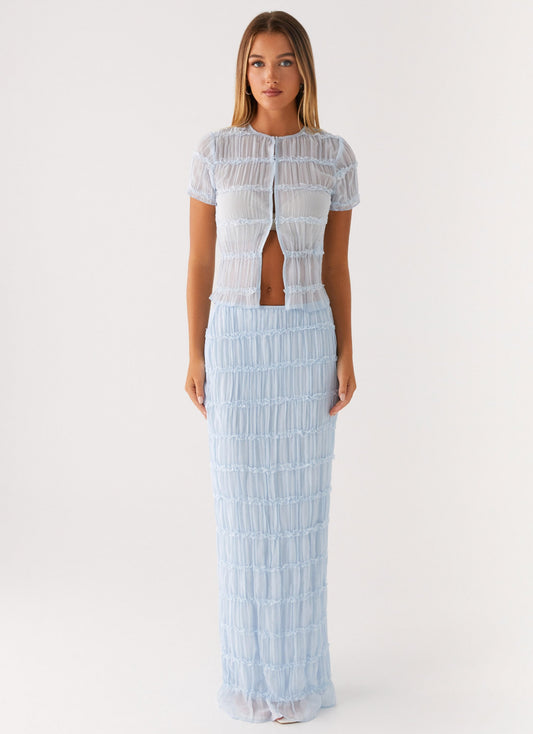 Daydreaming Low Rise Maxi Skirt - Blue