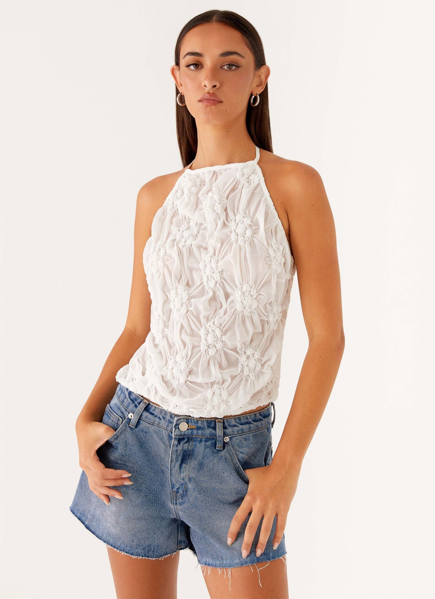 Evia Halter Top - Ivory