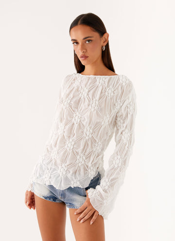 Mia Long Sleeve Top - Ivory