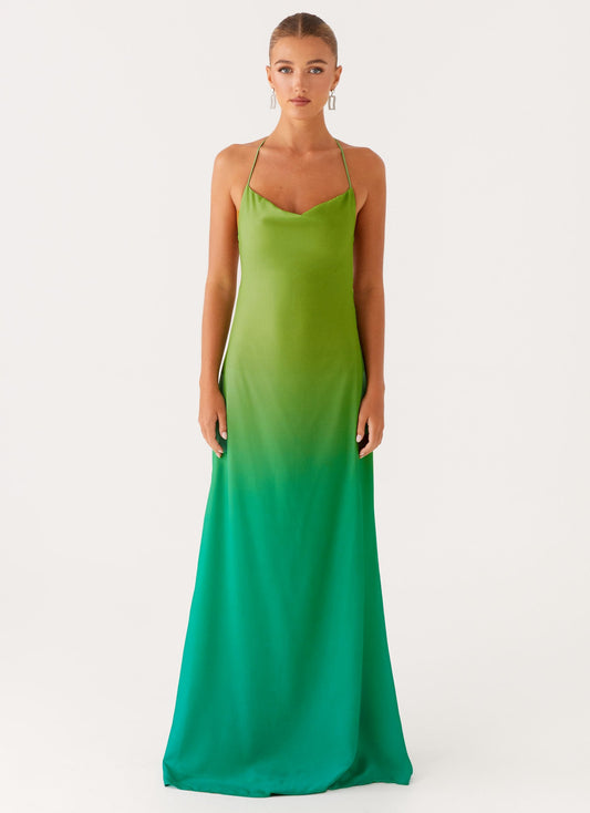 Opposites Attract Maxi Dress - Green Ombre