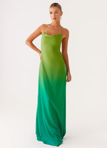 Opposites Attract Maxi Dress - Green Ombre