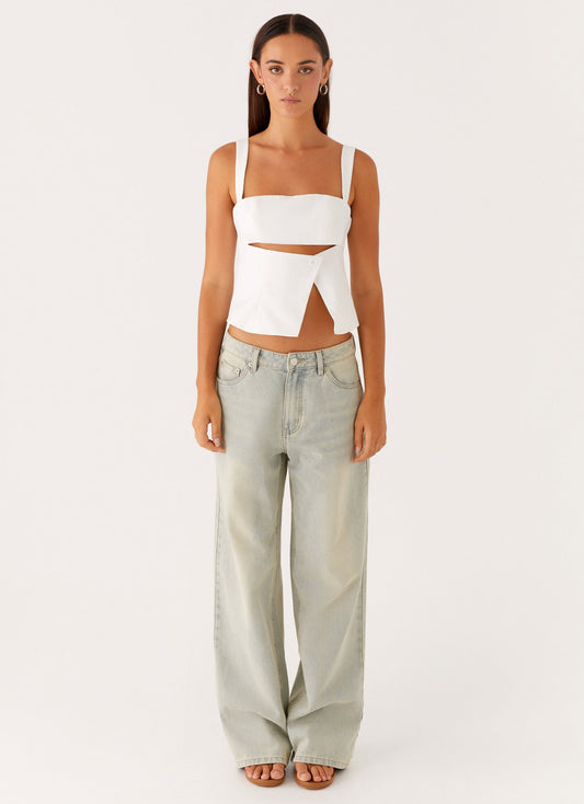 Pia Cut Out Top - White