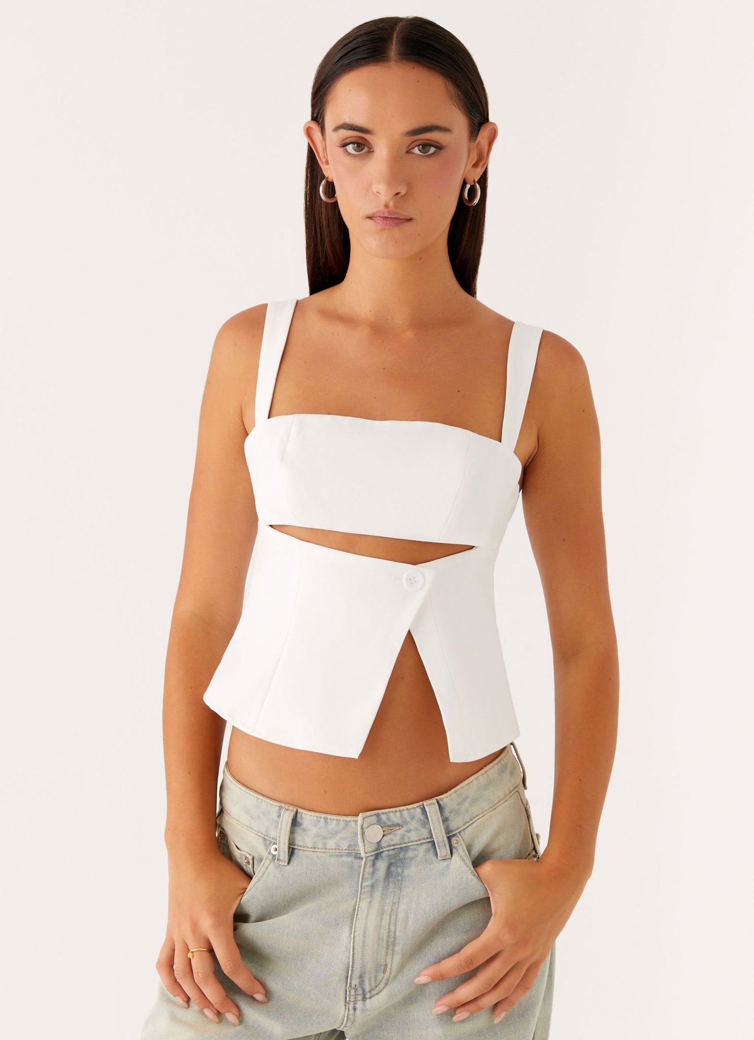 Pia Cut Out Top - White